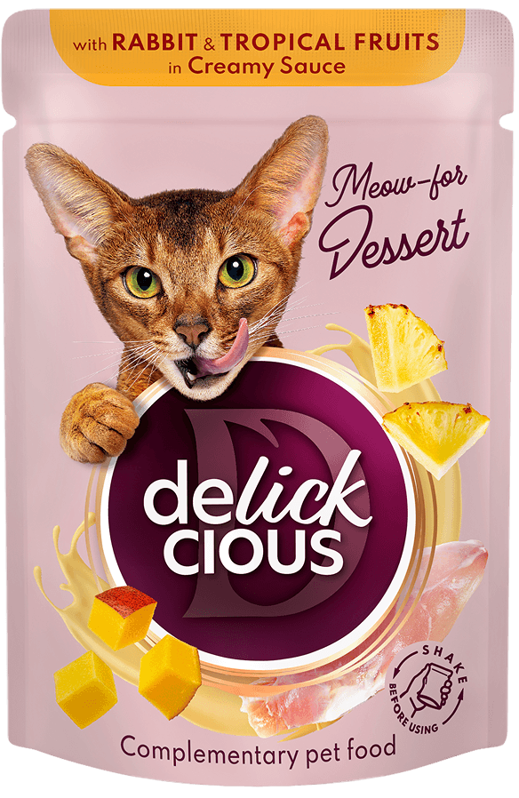 Flakes with rabbit & tropical fruits in creamy sauce